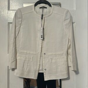 Elie Tahari white linen jacket